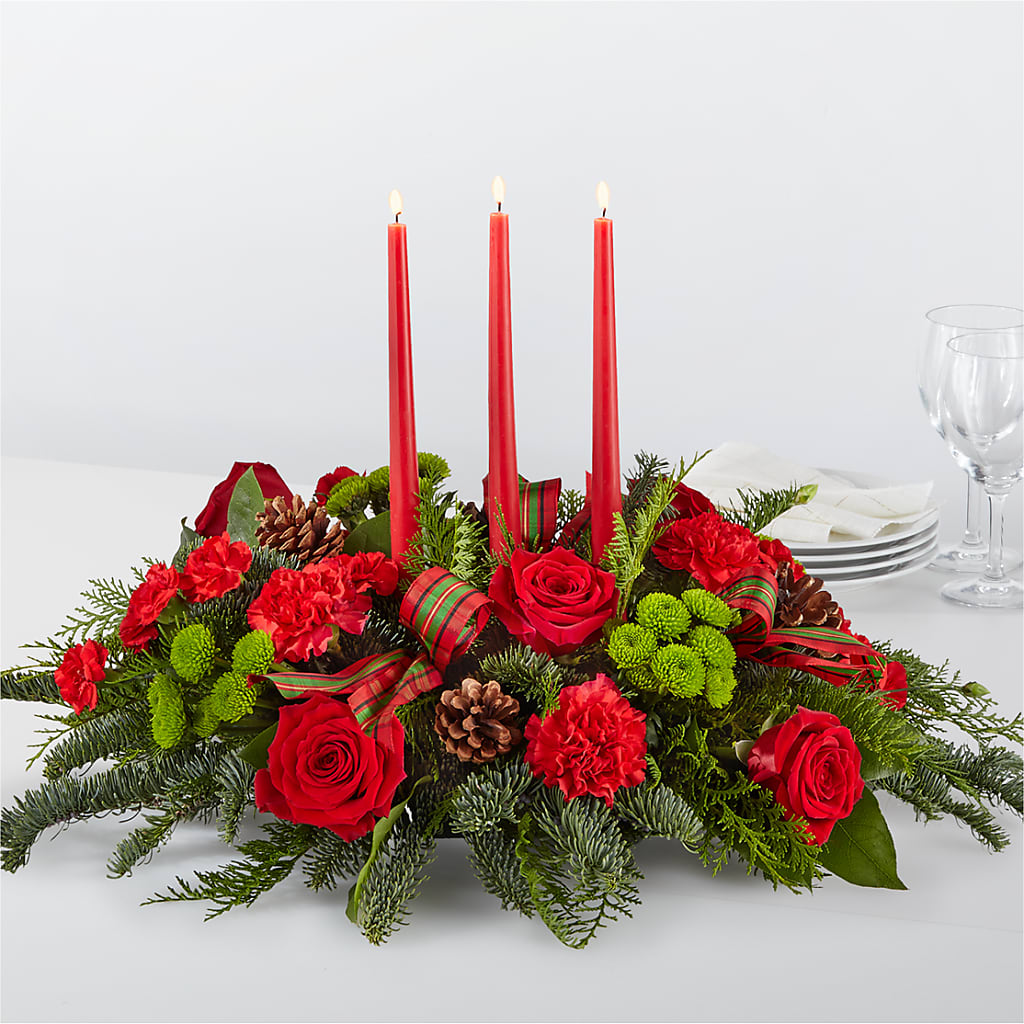 By the Candlelight Centerpiece – PETALS & HEARTS FLOWER SHOP, Monterey Park CA