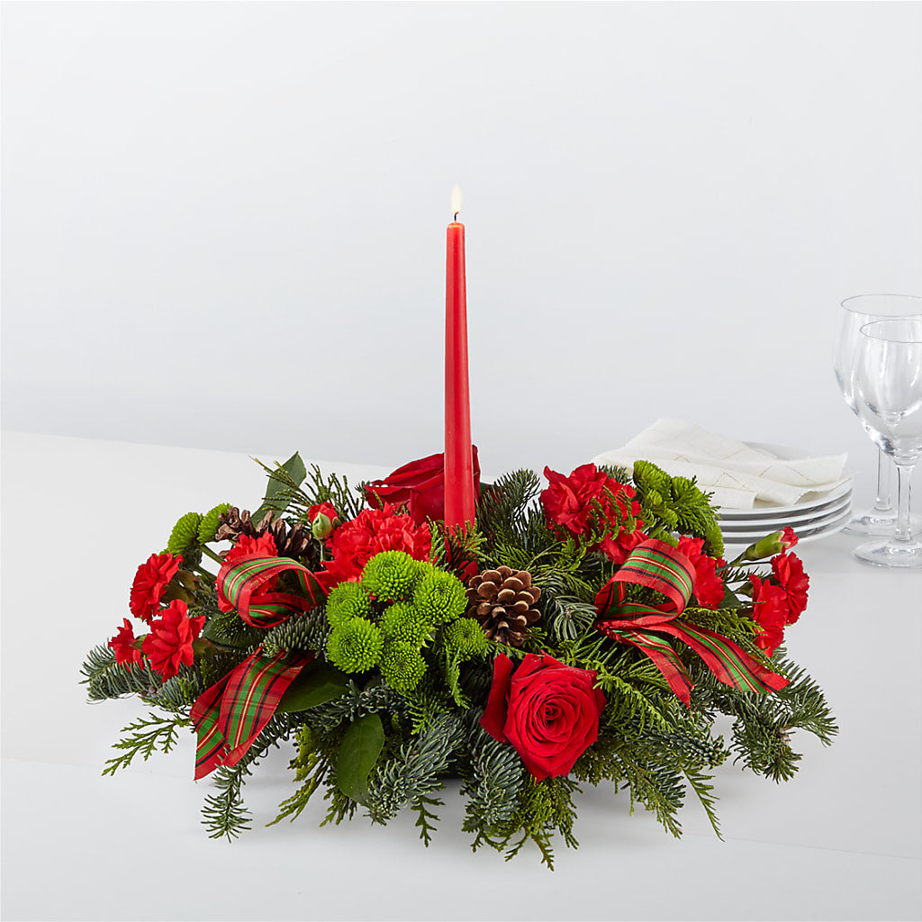 By the Candlelight Centerpiece – PETALS & HEARTS FLOWER SHOP, Monterey Park CA