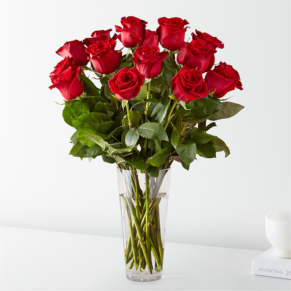 Long Stem Red Rose Bouquet – PETALS & HEARTS FLOWER SHOP, Monterey Park CA