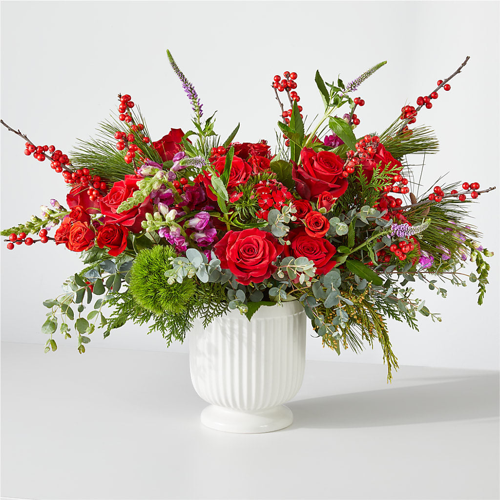 Big Red Bow Bouquet – PETALS & HEARTS FLOWER SHOP, Monterey Park CA