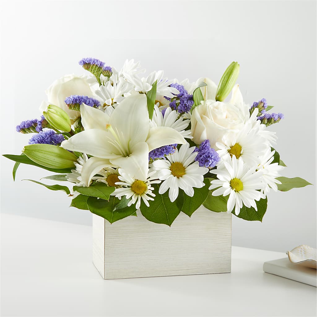 Beyond Blue Box Bouquet – PETALS & HEARTS FLOWER SHOP, Monterey Park CA