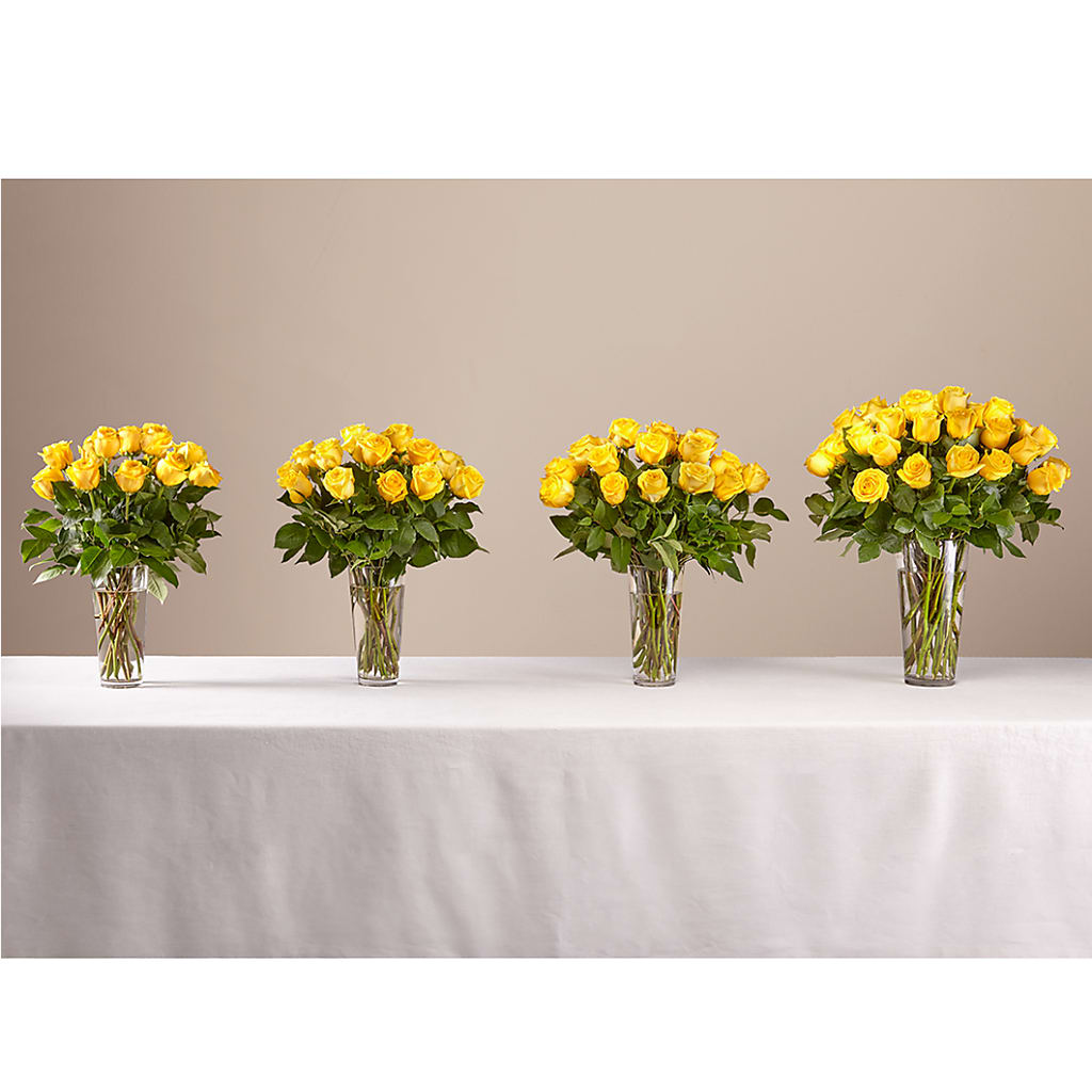 Long Stem Yellow Rose Bouquet – PETALS & HEARTS FLOWER SHOP, Monterey Park CA