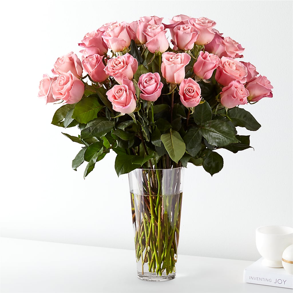 Long Stem Pink Rose Bouquet – PETALS & HEARTS FLOWER SHOP, Monterey Park CA