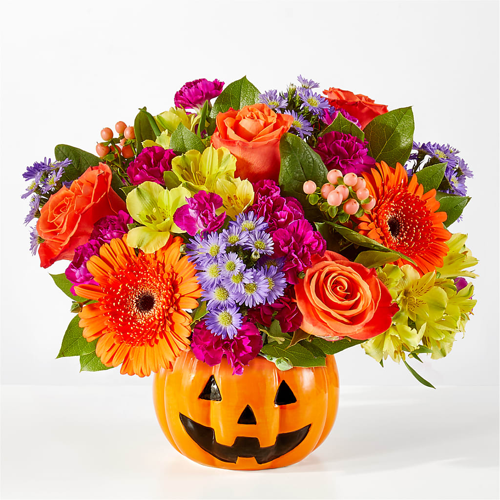 Tricks & Treats Pumpkin – PETALS & HEARTS FLOWER SHOP, Monterey Park CA