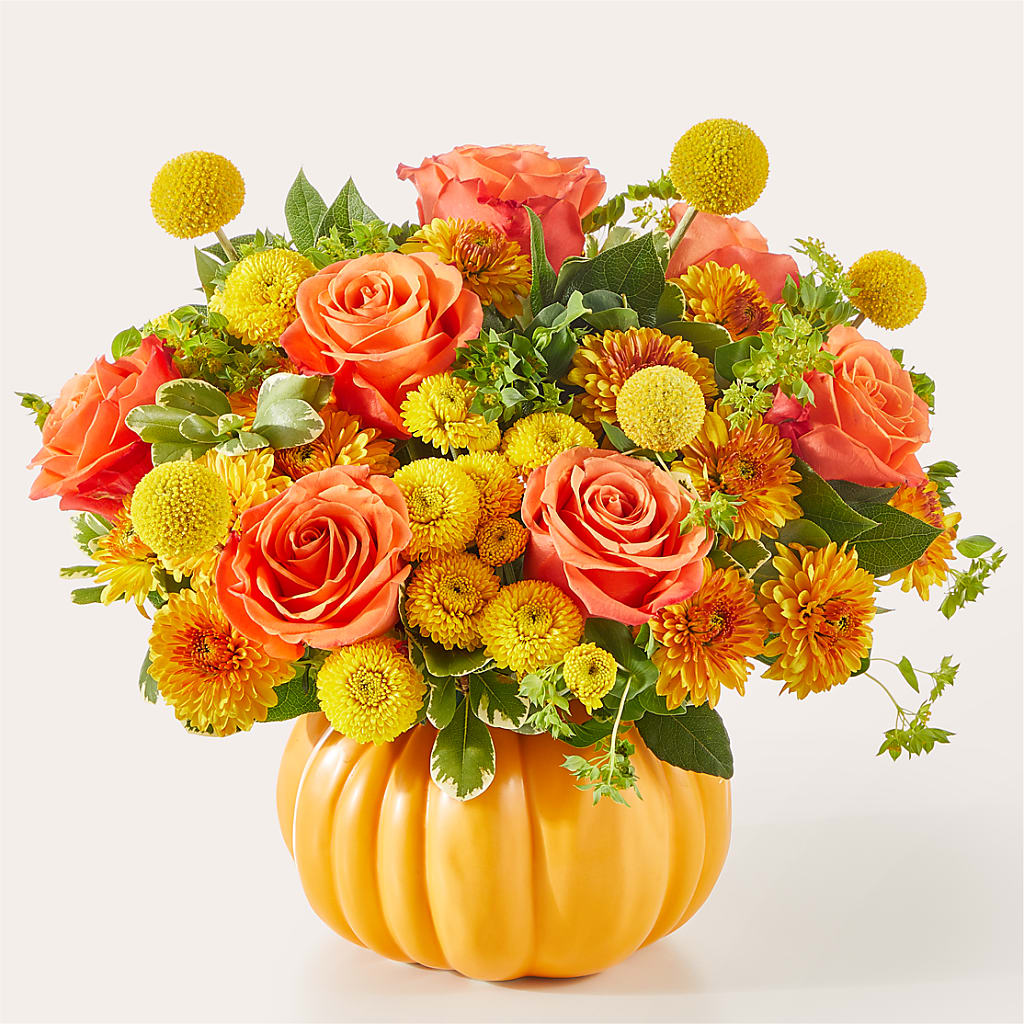 Gourdgeous Pumpkin – PETALS & HEARTS FLOWER SHOP, Monterey Park CA