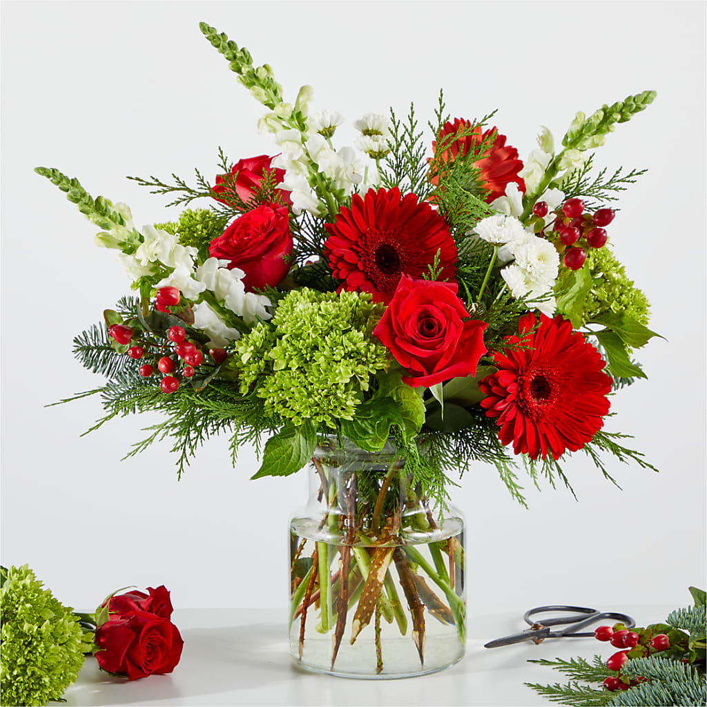 Merry Moment Bouquet – A Florist Original – PETALS & HEARTS FLOWER SHOP, Monterey Park CA
