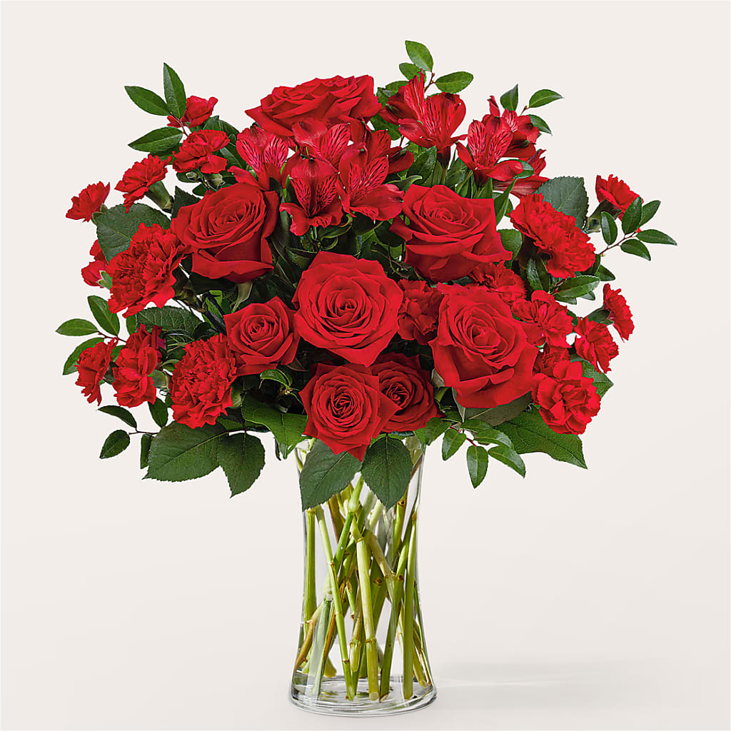 Brilliant Ruby Bouquet – PETALS & HEARTS FLOWER SHOP, Monterey Park CA