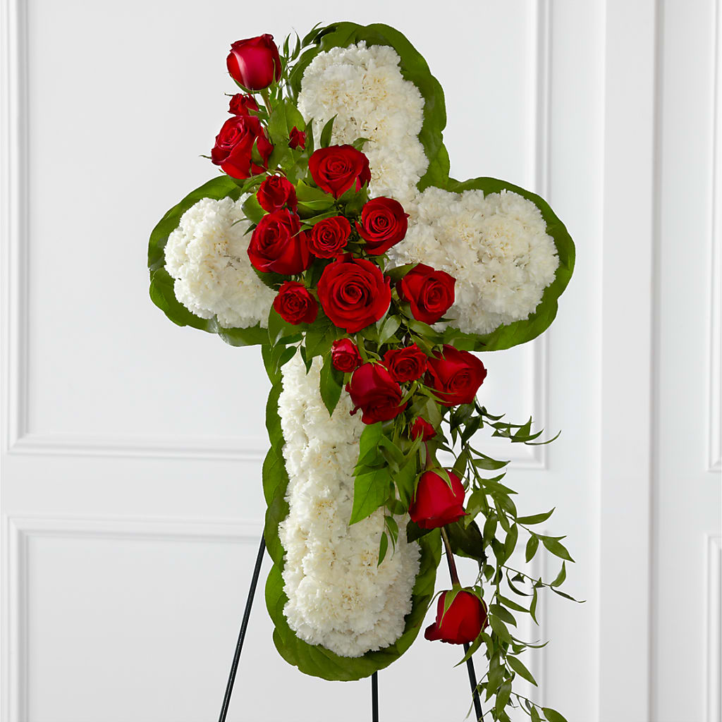 Floral Cross Easel – PETALS & HEARTS FLOWER SHOP, Monterey Park CA