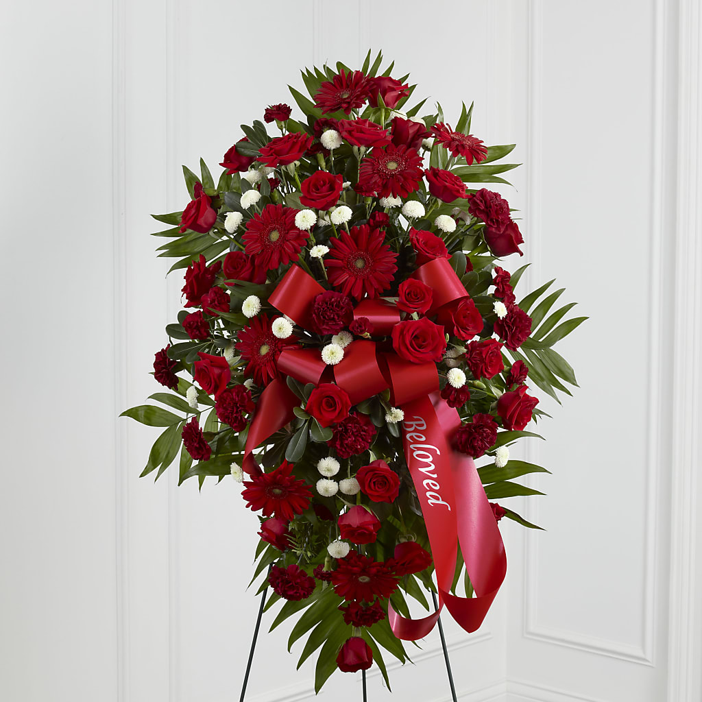 Treasured Memories Standing Spray – PETALS & HEARTS FLOWER SHOP, Monterey Park CA