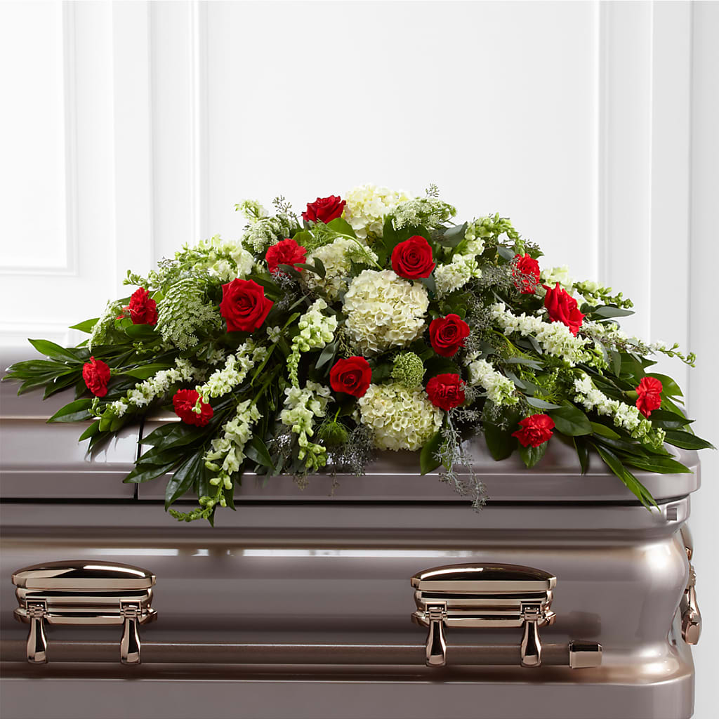 Sincerity Casket Spray – PETALS & HEARTS FLOWER SHOP, Monterey Park CA