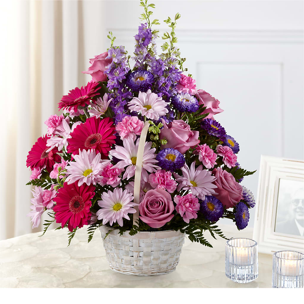 Pastel Peace Basket – PETALS & HEARTS FLOWER SHOP, Monterey Park CA