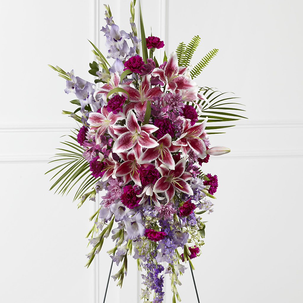 Tender Touch Standing Spray – PETALS & HEARTS FLOWER SHOP, Monterey Park CA