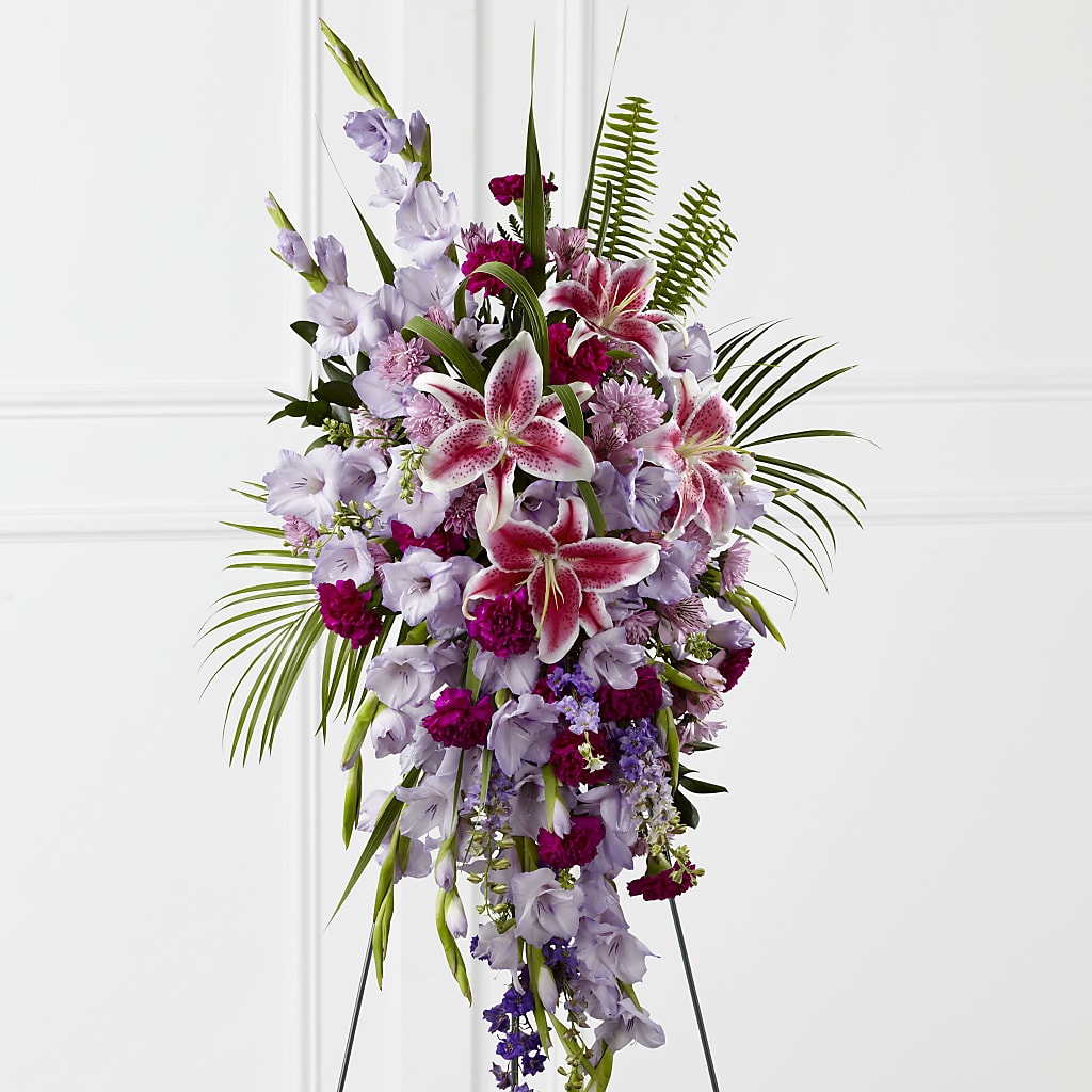 Tender Touch Standing Spray – PETALS & HEARTS FLOWER SHOP, Monterey Park CA