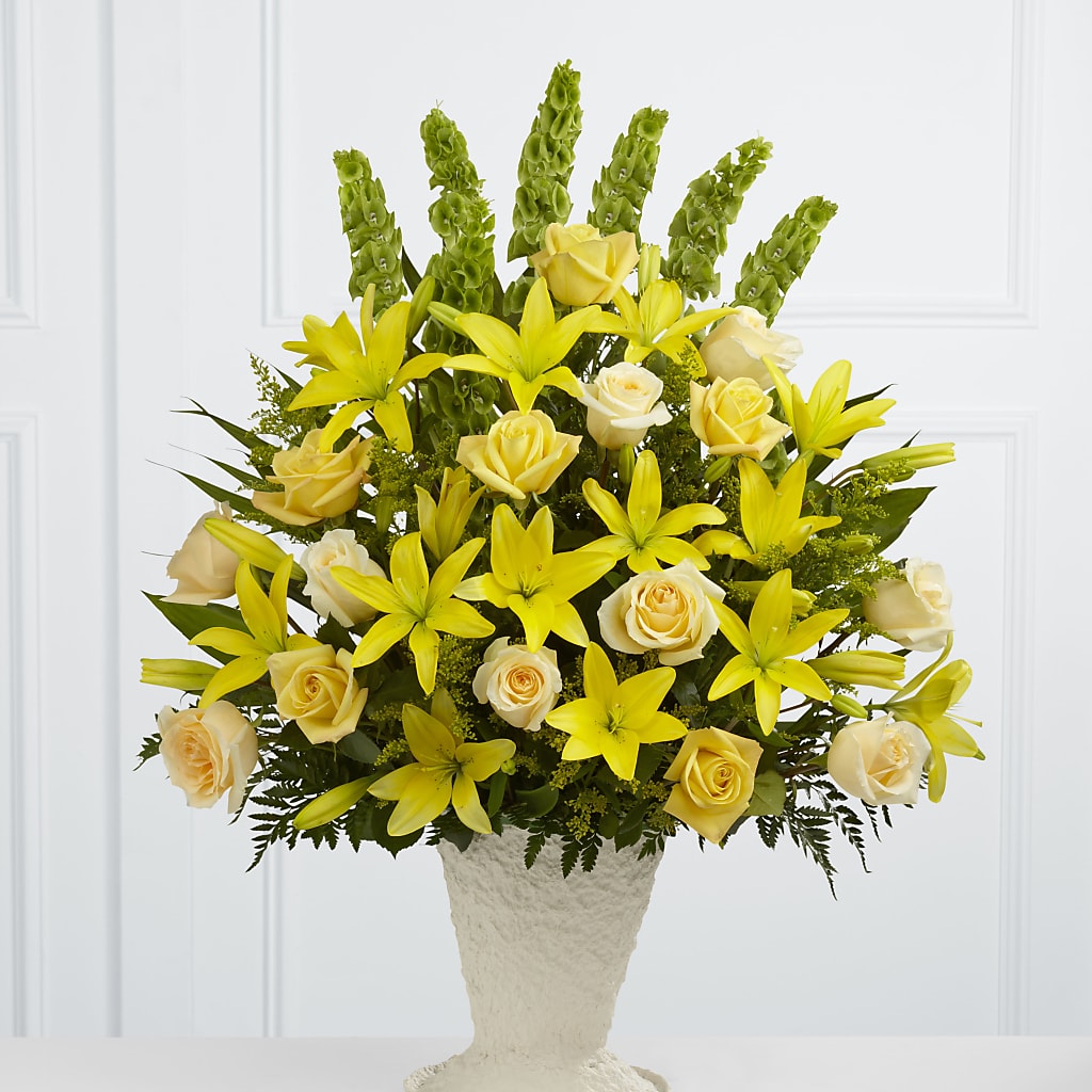 Golden Memories Arrangement – PETALS & HEARTS FLOWER SHOP, Monterey Park CA