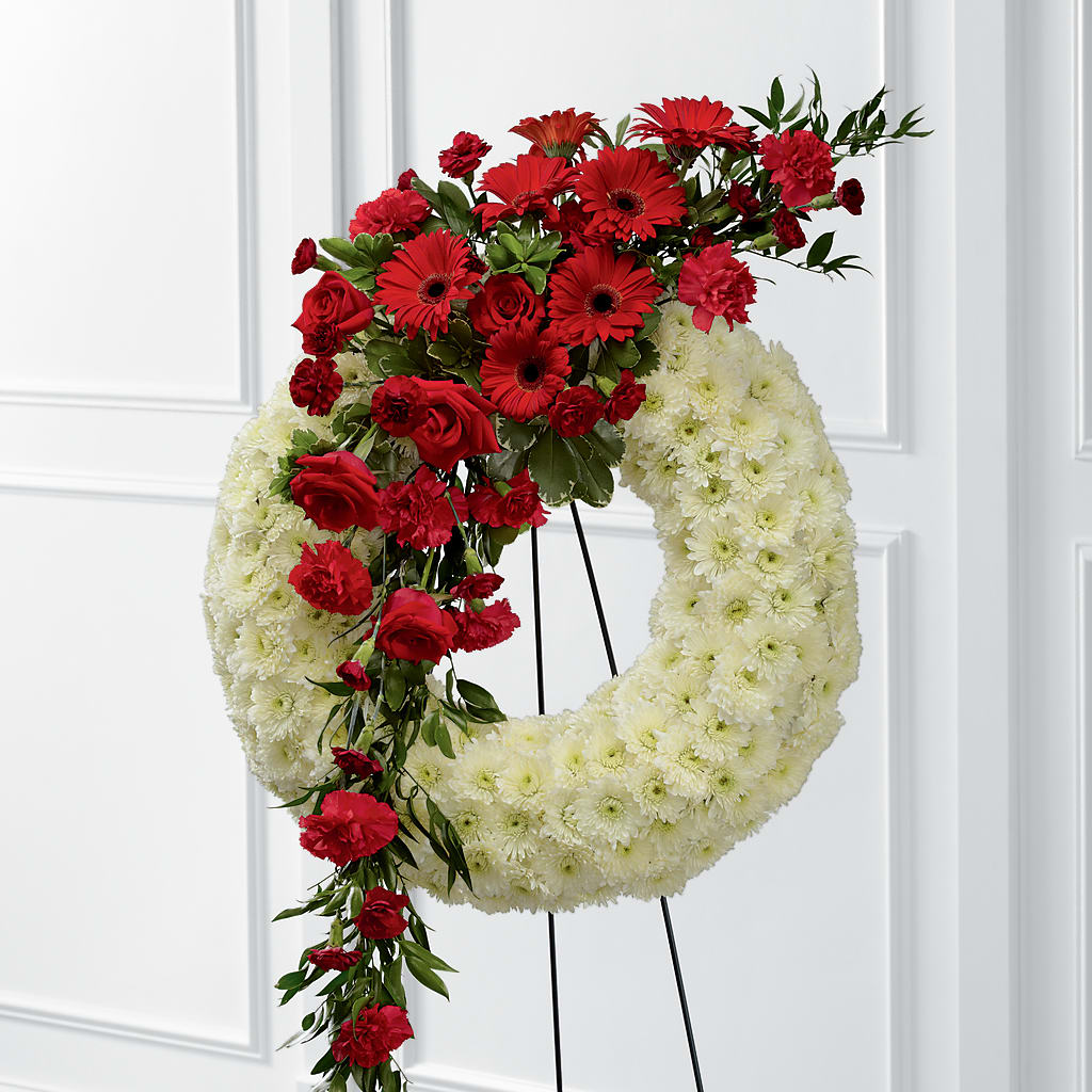 Graceful Tribute Wreath – PETALS & HEARTS FLOWER SHOP, Monterey Park CA