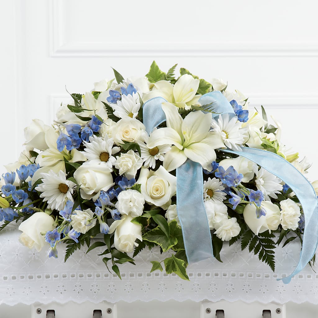 Tender Treasure Casket Spray – PETALS & HEARTS FLOWER SHOP, Monterey Park CA