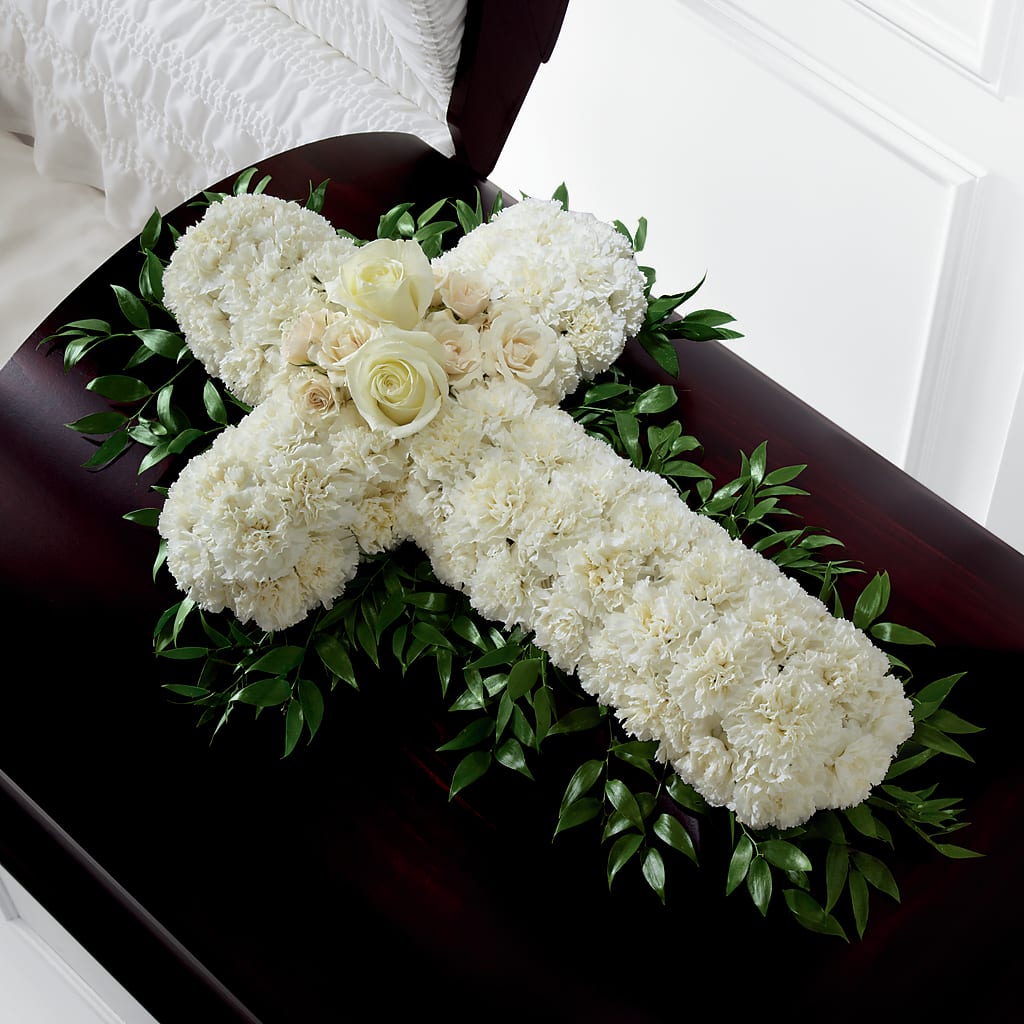 Peaceful Memories Casket Spray (Standard) – PETALS & HEARTS FLOWER SHOP, Monterey Park CA