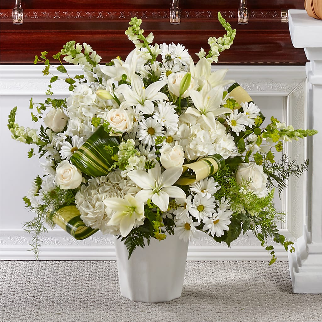 Thoughts of Tranquility Floor Basket – PETALS & HEARTS FLOWER SHOP, Monterey Park CA