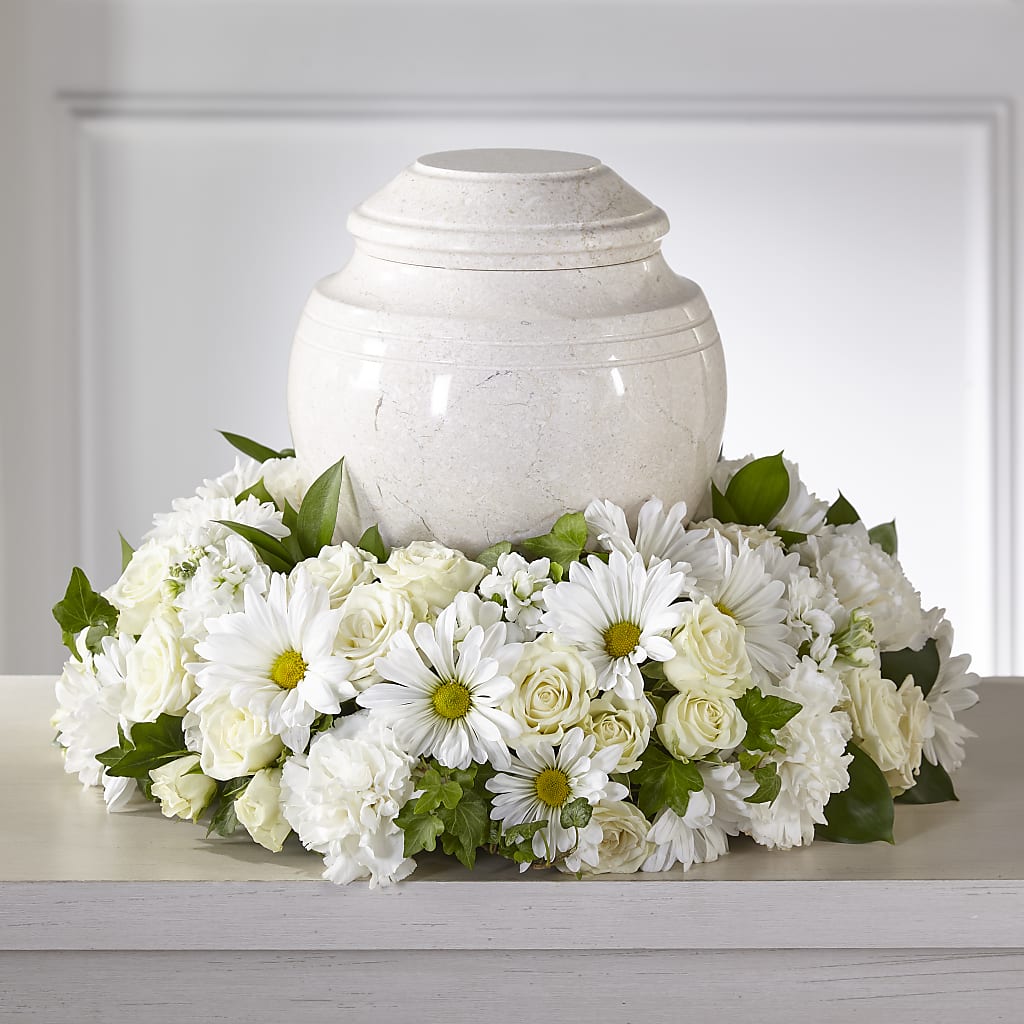 Ivory Gardens Cremation Adornment – PETALS & HEARTS FLOWER SHOP, Monterey Park CA