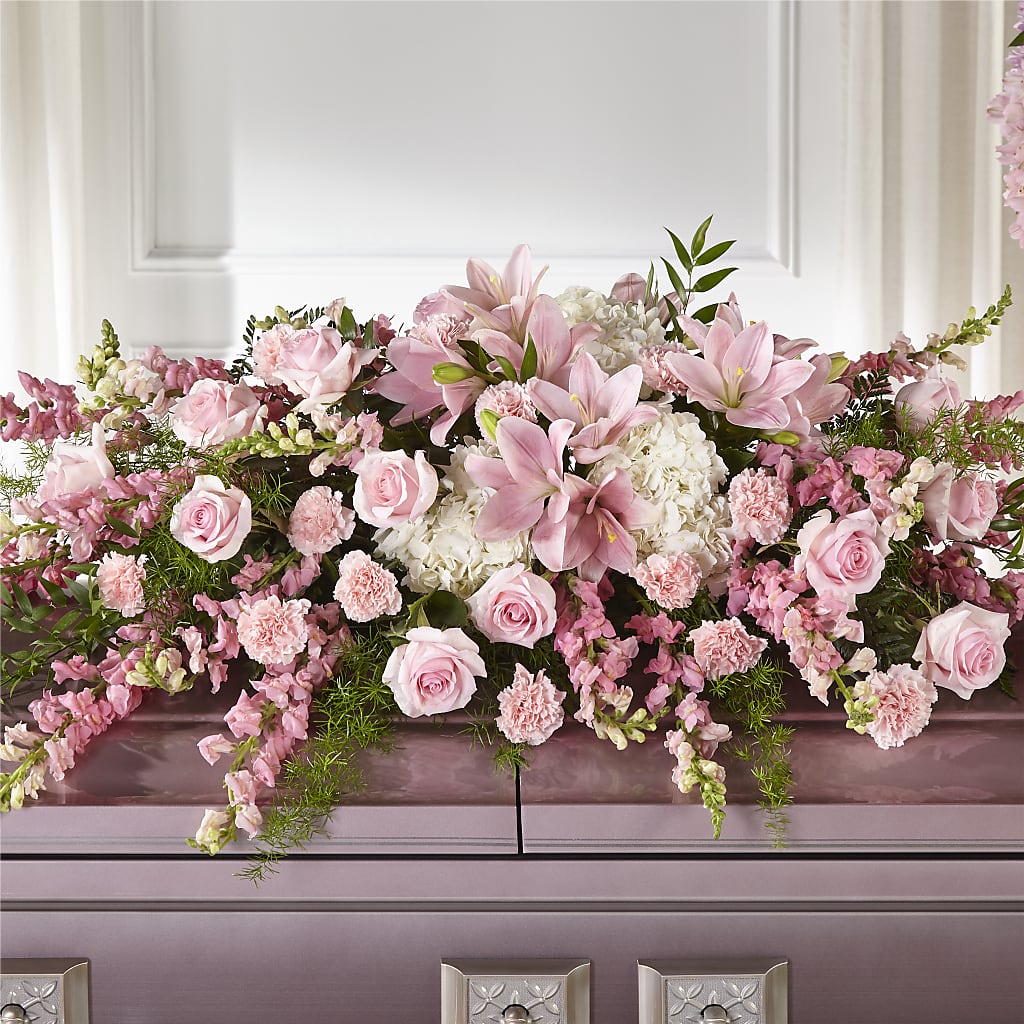 Life & Remembrance Casket Spray – PETALS & HEARTS FLOWER SHOP, Monterey Park CA