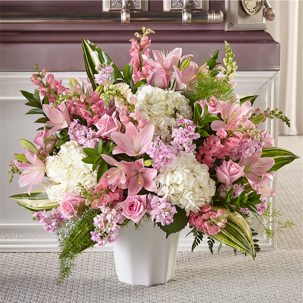 Simply Serene Floor Basket – PETALS & HEARTS FLOWER SHOP, Monterey Park CA