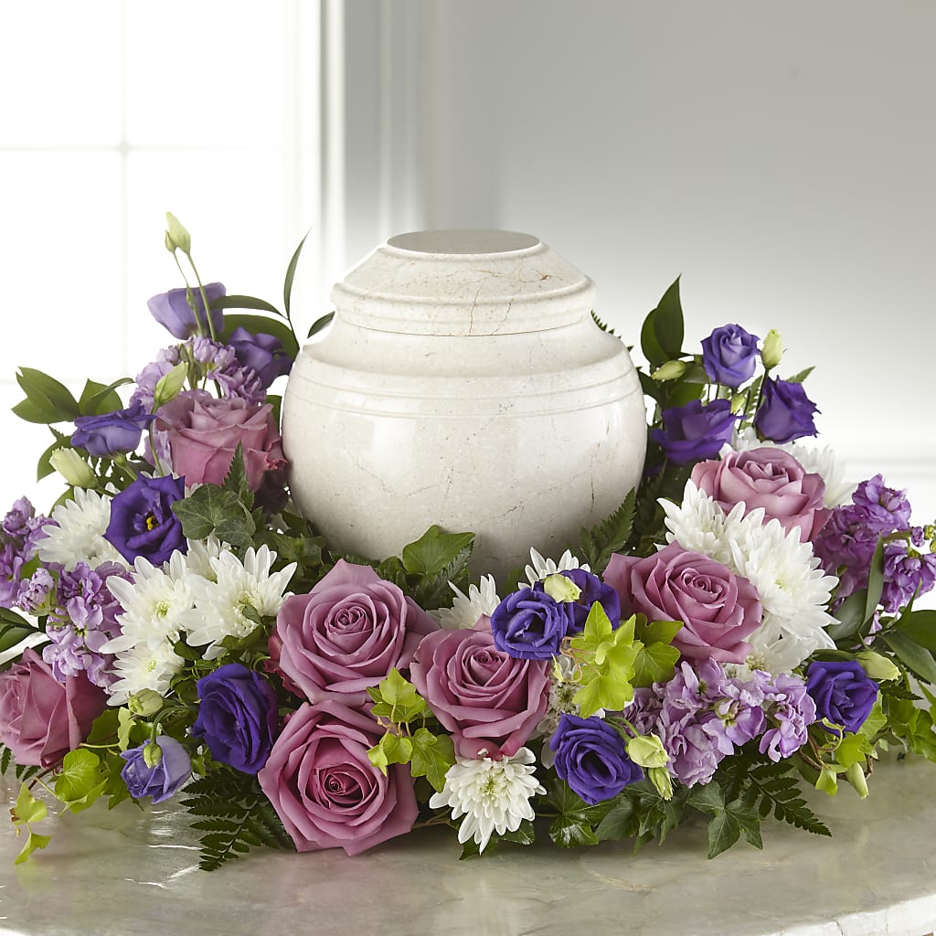 Blooming Sympathy Cremation Adornment – PETALS & HEARTS FLOWER SHOP, Monterey Park CA