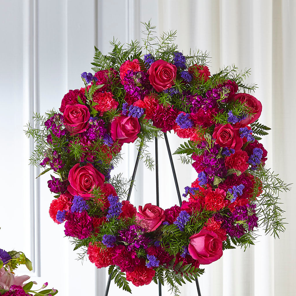 Calming Colors Wreath – PETALS & HEARTS FLOWER SHOP, Monterey Park CA