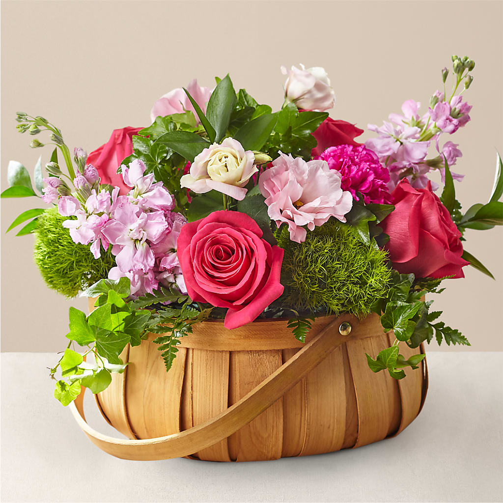 Radiance in Bloom Basket – PETALS & HEARTS FLOWER SHOP, Monterey Park CA
