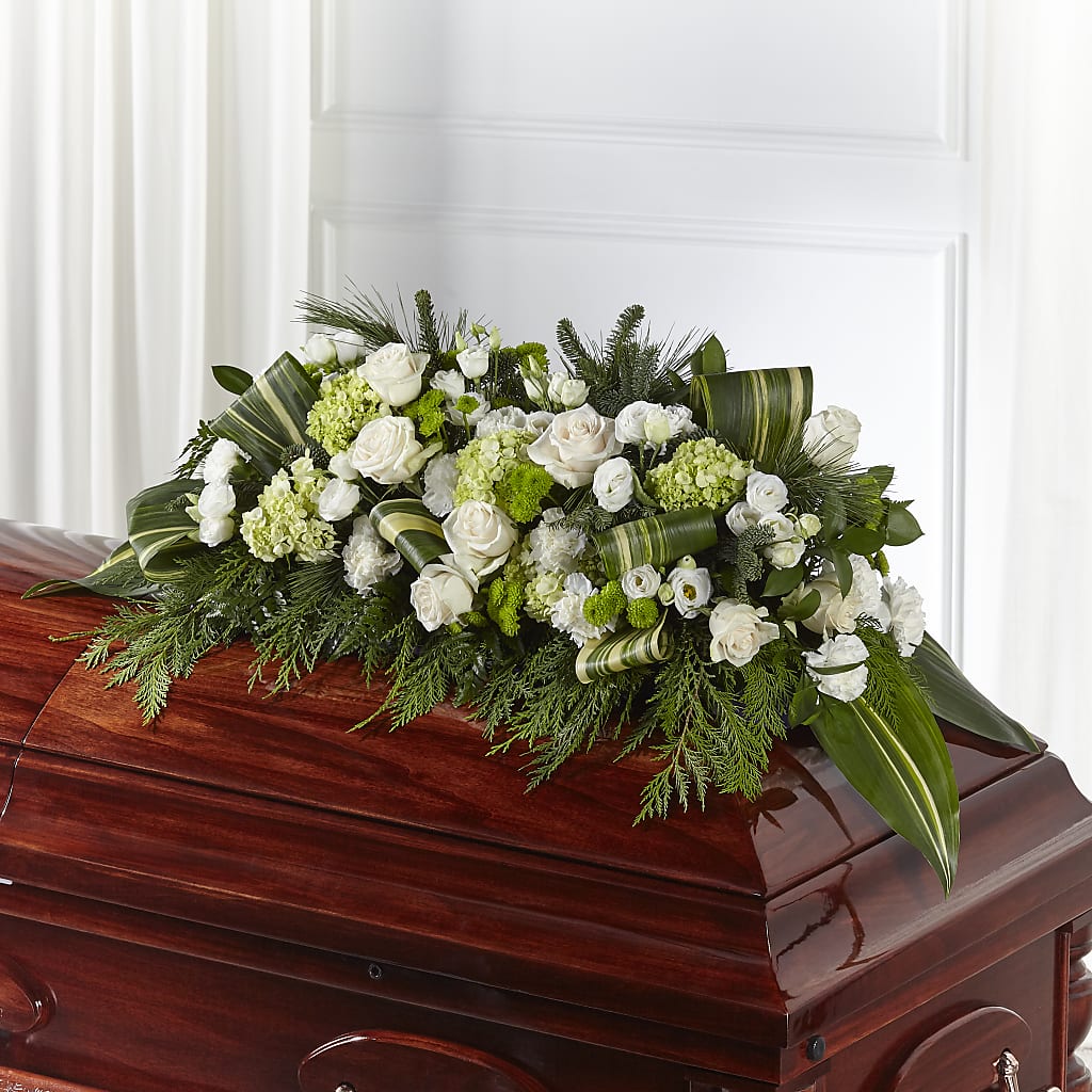 Hopeful Gesture Casket Spray – PETALS & HEARTS FLOWER SHOP, Monterey Park CA