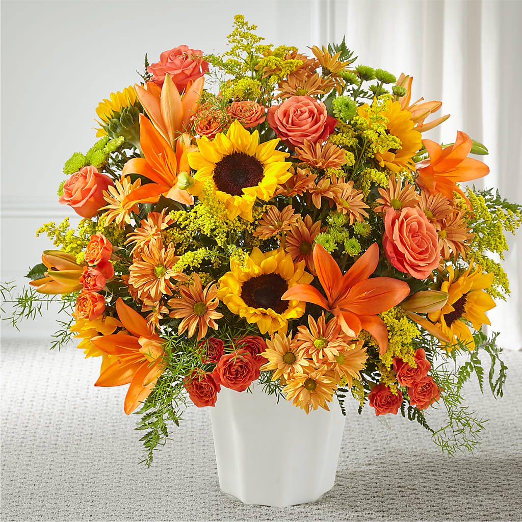 Harvest Thoughts Floor Basket – PETALS & HEARTS FLOWER SHOP, Monterey Park CA