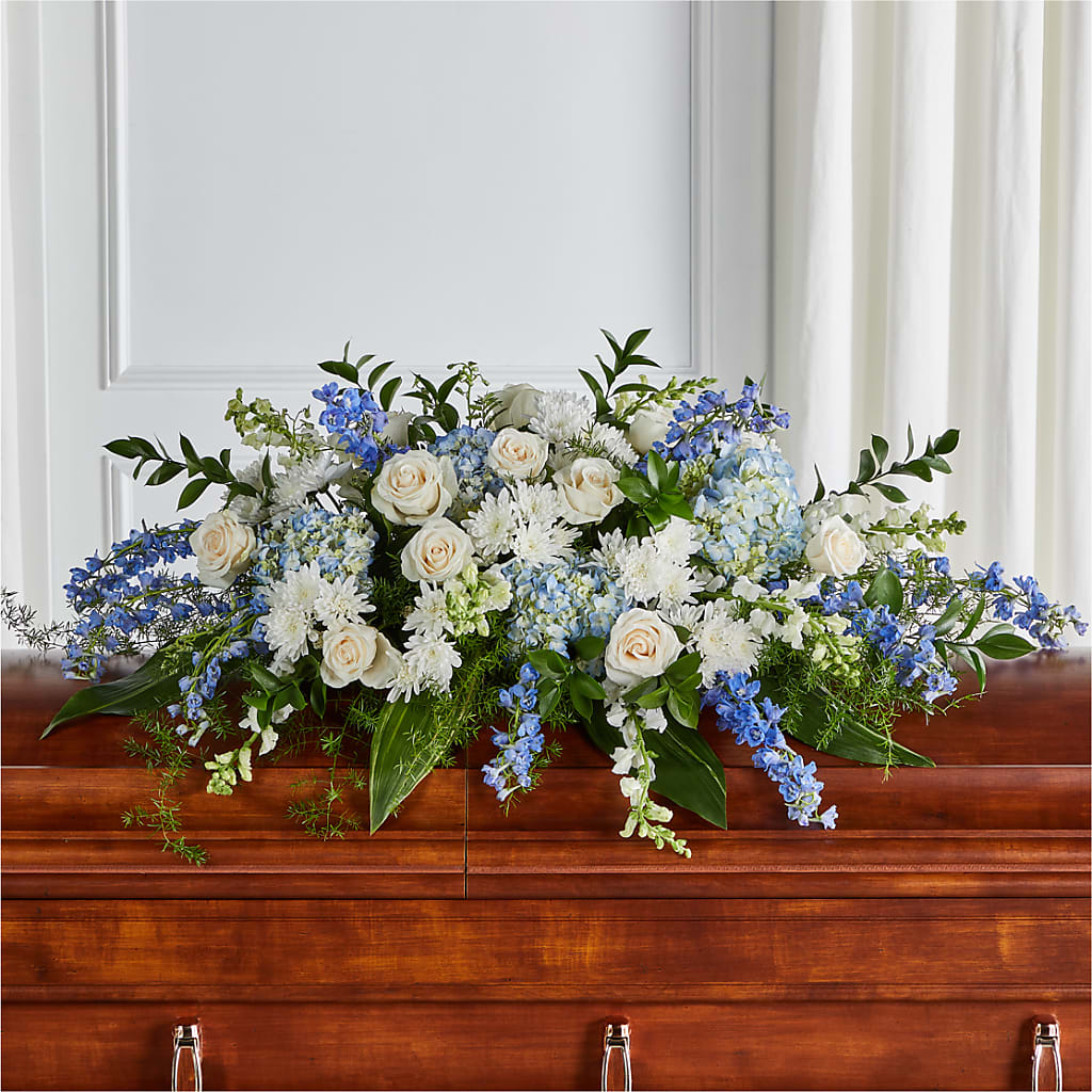 Timeless Essence Casket Spray – PETALS & HEARTS FLOWER SHOP, Monterey Park CA