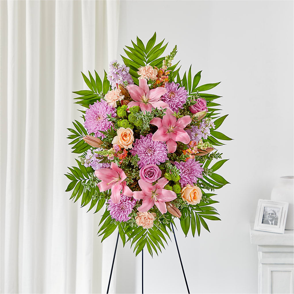 Love & Light Standing Spray – PETALS & HEARTS FLOWER SHOP, Monterey Park CA