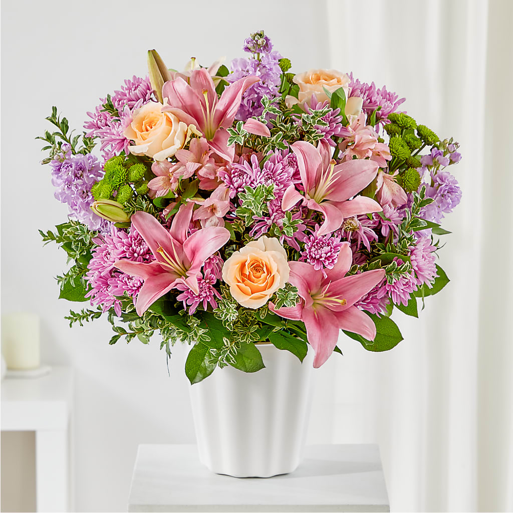 Supportive Embrace Tabletop Basket – PETALS & HEARTS FLOWER SHOP, Monterey Park CA