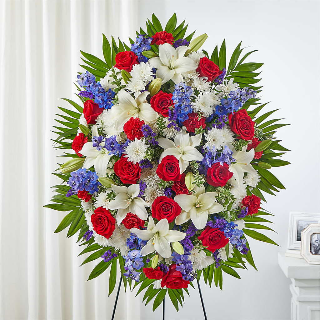 Cherished Service Standing Spray – PETALS & HEARTS FLOWER SHOP, Monterey Park CA