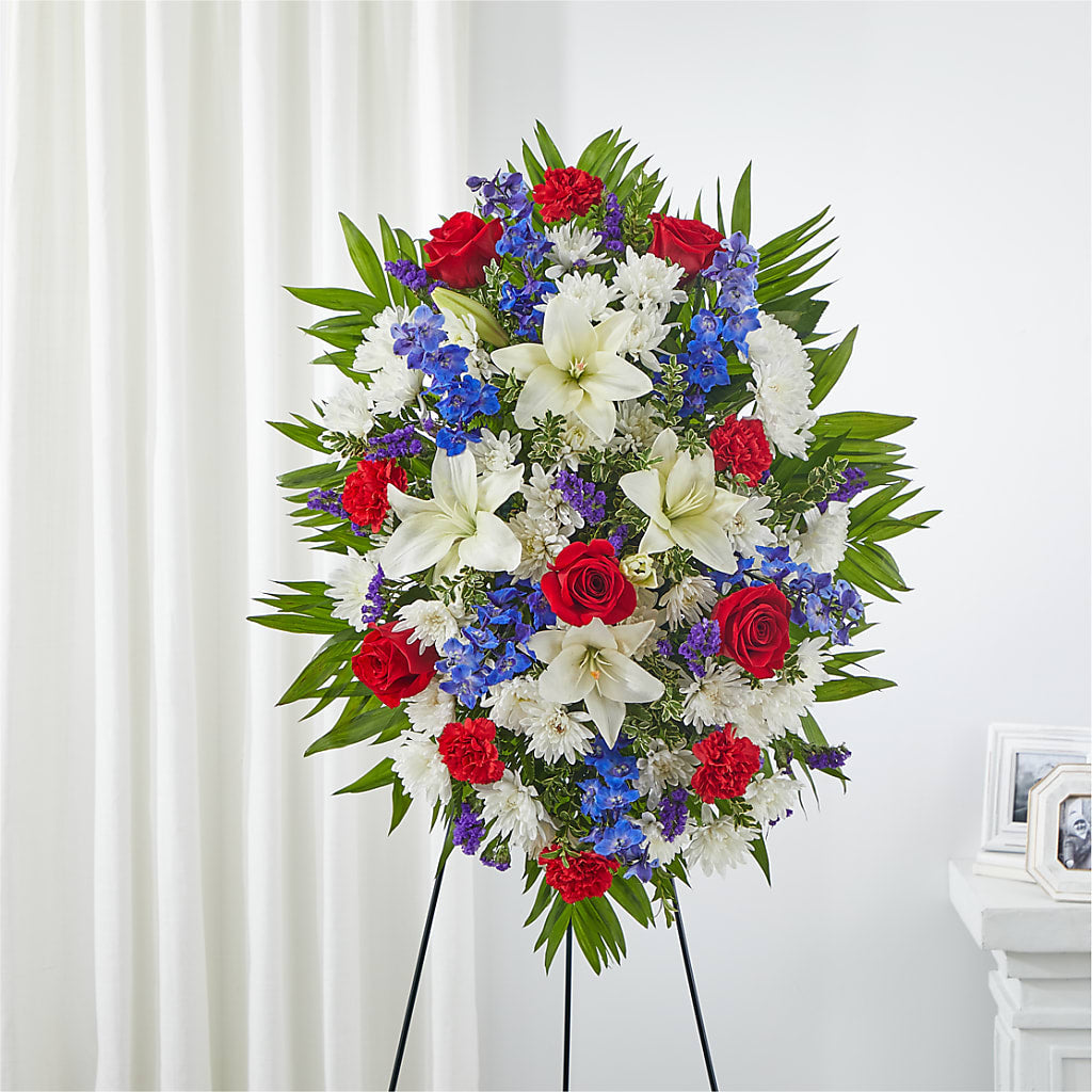 Cherished Service Standing Spray – PETALS & HEARTS FLOWER SHOP, Monterey Park CA