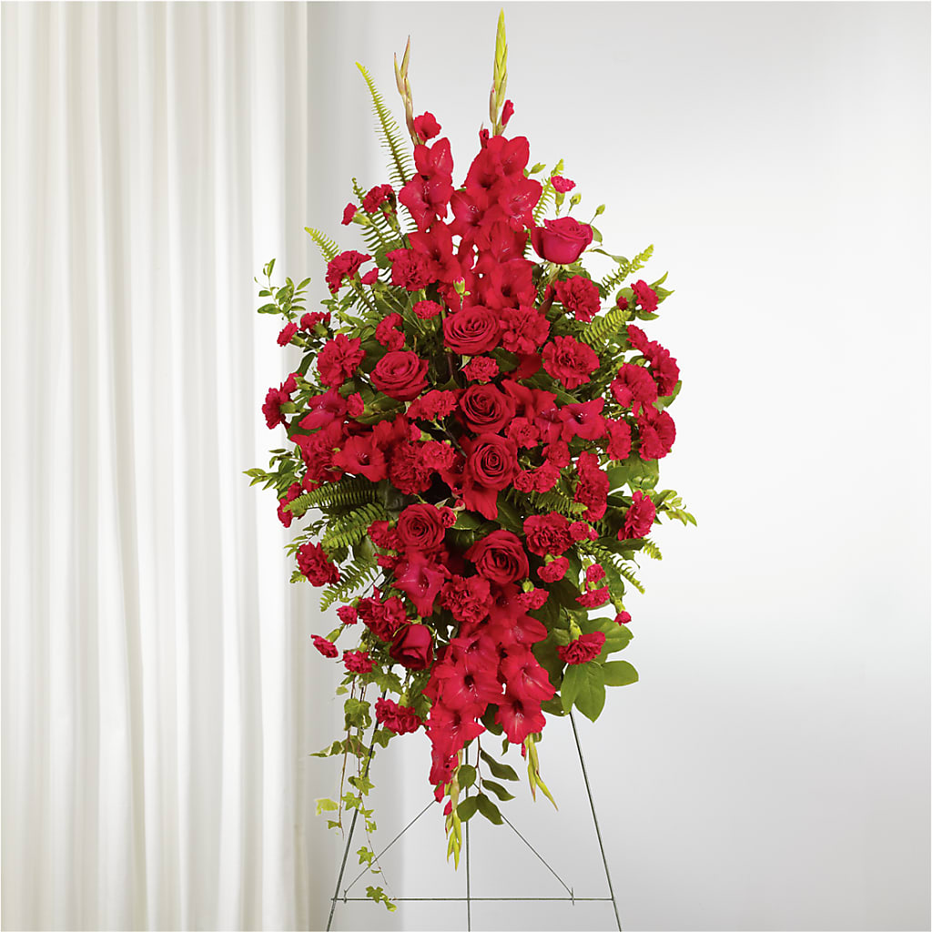 From the Heart Standing Spray – PETALS & HEARTS FLOWER SHOP, Monterey Park CA