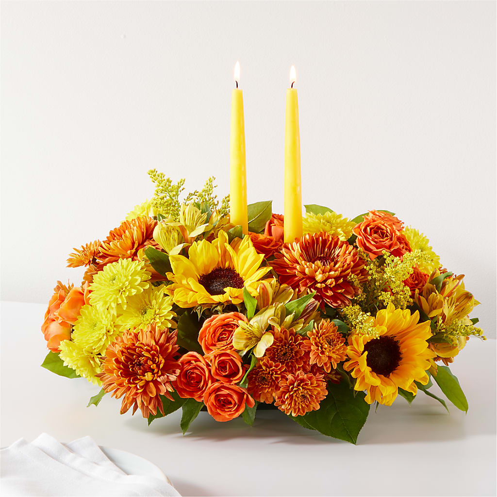 Autumn Harmony Centerpiece – PETALS & HEARTS FLOWER SHOP, Monterey Park CA