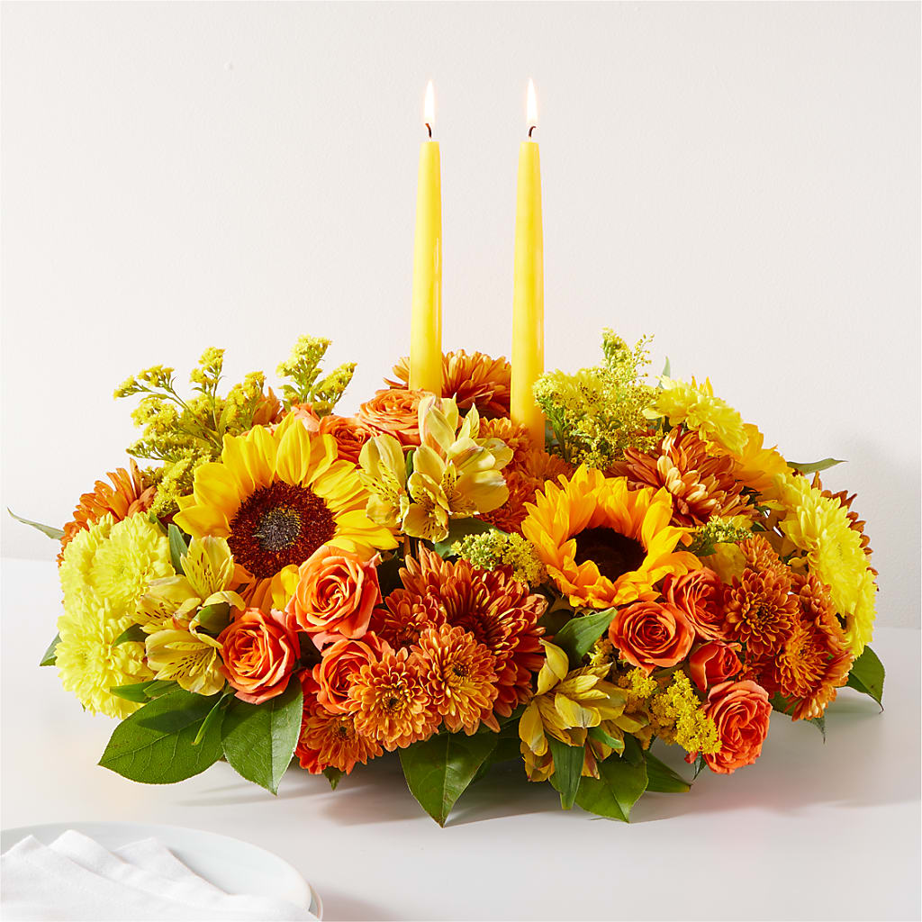 Autumn Harmony Centerpiece – PETALS & HEARTS FLOWER SHOP, Monterey Park CA