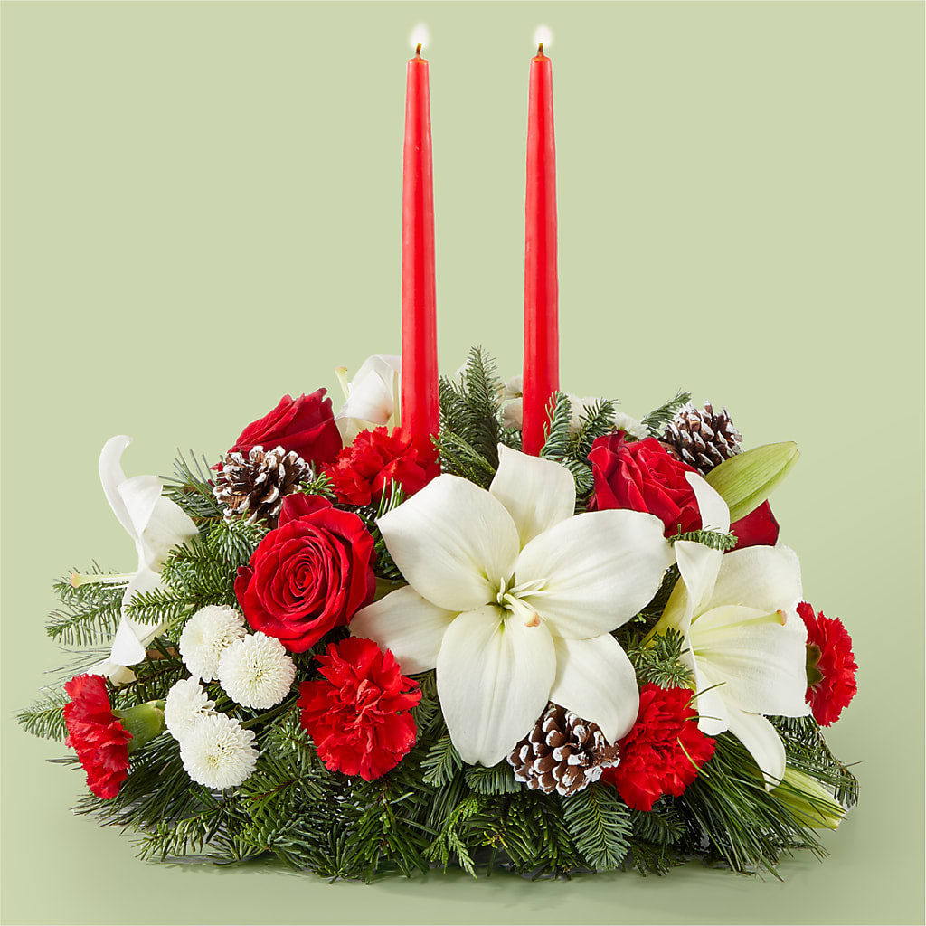 Seasonal Festivities Centerpiece – PETALS & HEARTS FLOWER SHOP, Monterey Park CA