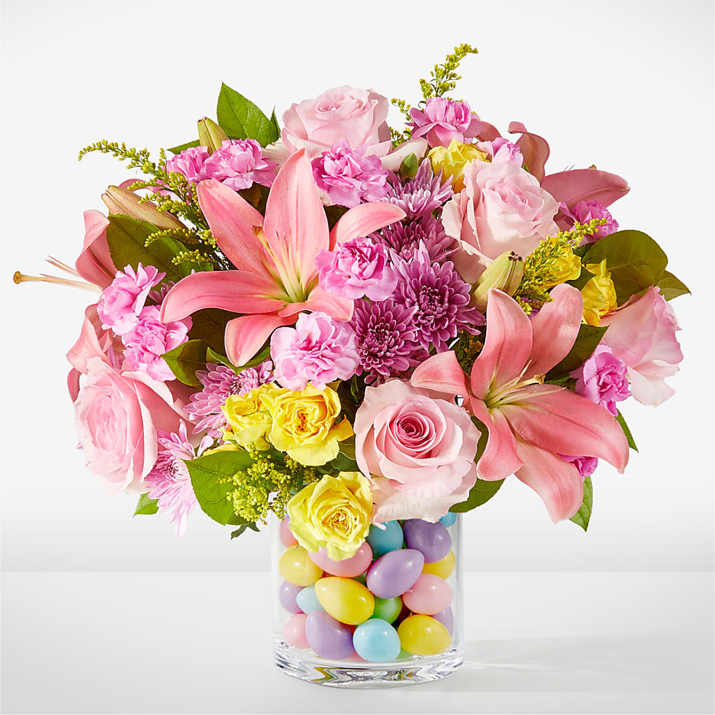 Easter Egg Hunt Bouquet – PETALS & HEARTS FLOWER SHOP, Monterey Park CA
