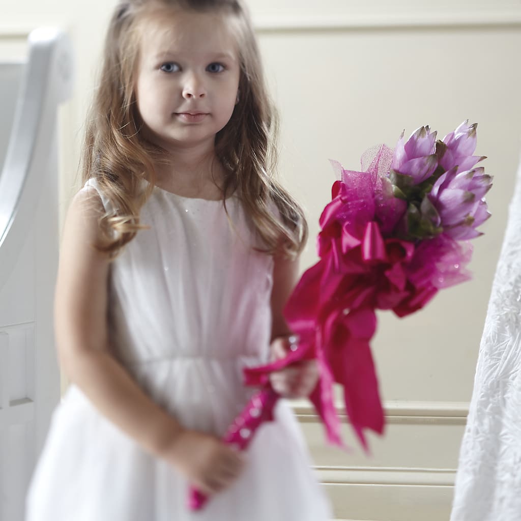 Sparkle Pink Flower Girl Bouquet – PETALS & HEARTS FLOWER SHOP, Monterey Park CA