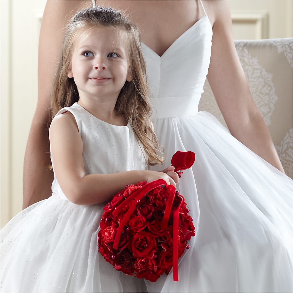 Pure at Heart Flower Girl Arrangement – PETALS & HEARTS FLOWER SHOP, Monterey Park CA