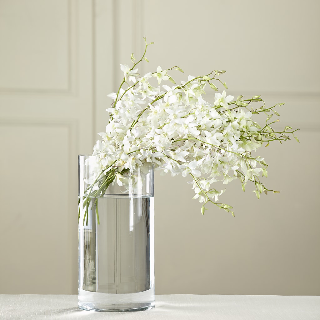 White Dendrobium Bouquet – PETALS & HEARTS FLOWER SHOP, Monterey Park CA