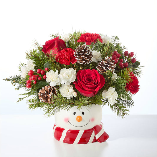 Jolly Snowman Bouquet – PETALS & HEARTS FLOWER SHOP, Monterey Park CA