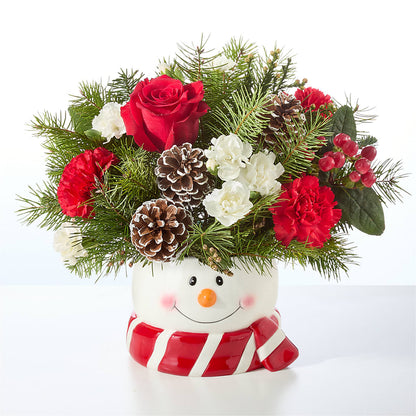 Jolly Snowman Bouquet – PETALS & HEARTS FLOWER SHOP, Monterey Park CA