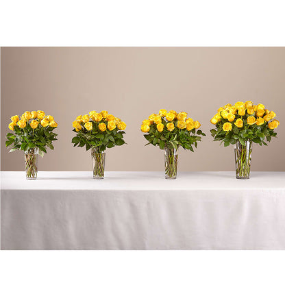 Long Stem Yellow Rose Bouquet – PETALS & HEARTS FLOWER SHOP, Monterey Park CA