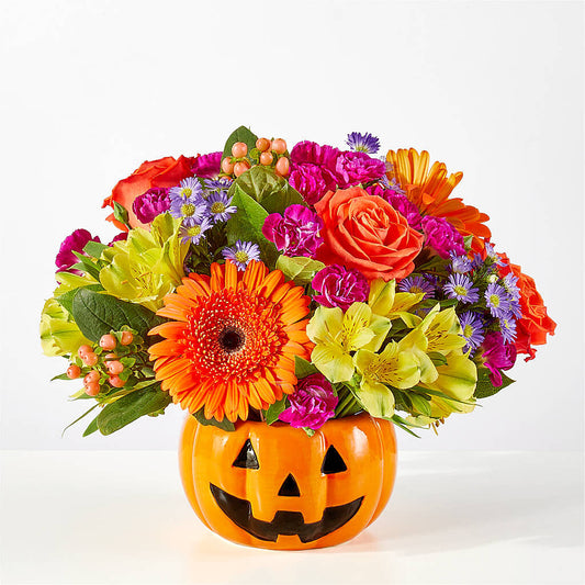 Tricks & Treats Pumpkin – PETALS & HEARTS FLOWER SHOP, Monterey Park CA