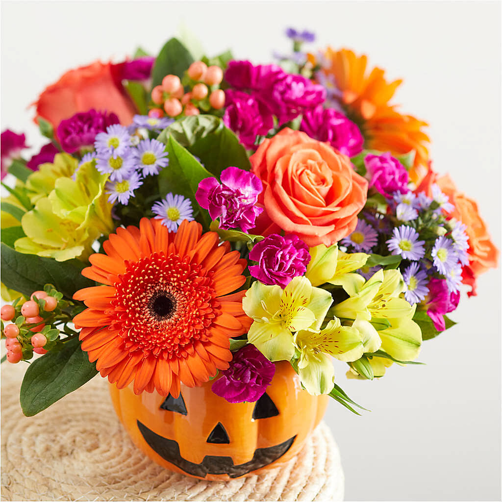 Tricks & Treats Pumpkin – PETALS & HEARTS FLOWER SHOP, Monterey Park CA