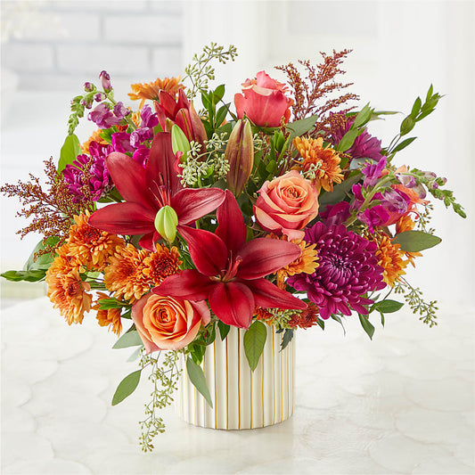 Burgundy Landscape Bouquet – PETALS & HEARTS FLOWER SHOP, Monterey Park CA