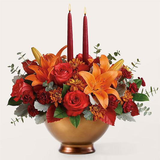 Fruits of Fall Centerpiece – PETALS & HEARTS FLOWER SHOP, Monterey Park CA